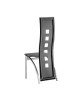 EIFFEL Lot de 2 chaises de salle a manger  Simili noir et gris  Style contemporain  L 50 x P 53 cm