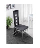 EIFFEL lot de 4 chaises de salle a manger noires et grises simili et aluminium  Design