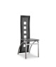 EIFFEL lot de 4 chaises de salle a manger noires et grises simili et aluminium  Design