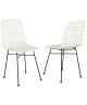 ELIA Lot de 2 chaises en rotin blanc  Pieds en métal  Ethnique  L 44 x P 40 cm