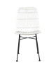 ELIA Lot de 2 chaises en rotin blanc  Pieds en métal  Ethnique  L 44 x P 40 cm