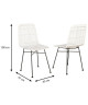 ELIA Lot de 2 chaises en rotin blanc  Pieds en métal  Ethnique  L 44 x P 40 cm