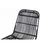 ELIA Lot de 2 chaises en rotin noir  Pieds en métal  Ethnique  L 44 x P 40 cm