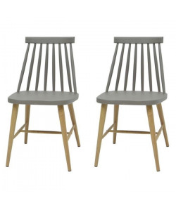 FINLANDEK Lot de 2 chaises de salle a manger KATTY  Gris  Style scandinave