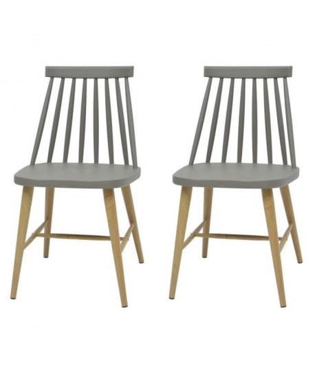 FINLANDEK Lot de 2 chaises de salle a manger KATTY  Gris  Style scandinave