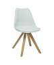 HANNOVER Lot de 2 chaises de salle a manger  Simili blanc  Scandinave  L 49,5 x P 61 cm