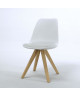 HANNOVER Lot de 2 chaises de salle a manger  Simili blanc  Scandinave  L 49,5 x P 61 cm