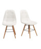 HEMA Lot de 2 chaises de salle a manger  Simili blanc et pieds en hetre massif  Scandinave  L 44 x P 53 cm