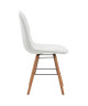 HEMA Lot de 2 chaises de salle a manger  Simili blanc et pieds en hetre massif  Scandinave  L 44 x P 53 cm