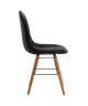 HEMA Lot de 2 chaises de salle a manger  Simili noir et pieds en hetre massif  Scandinave  L 44 x P 53 cm