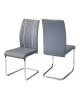 INES Lot de 2 chaises de salle a manger  Simili gris  Contemporain  L 43 x P 59 cm