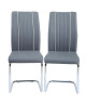 INES Lot de 2 chaises de salle a manger  Simili gris  Contemporain  L 43 x P 59 cm