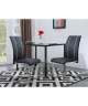 INES Lot de 2 chaises de salle a manger  Simili noir  Contemporain  L 43 x P 59 cm