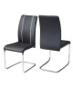 INES Lot de 2 chaises de salle a manger  Simili noir  Contemporain  L 43 x P 59 cm