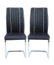 INES Lot de 2 chaises de salle a manger  Simili noir  Contemporain  L 43 x P 59 cm