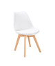 BJORN Chaise de salle a manger  Simili blanc  Scandinave  L 48,3 x P 61 cm