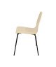 MIA lot de 2 chaises de salle a manger  Assise en chene pieds noir  Contemporain  L 50 x P 48,5 cm