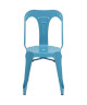 KRAFT Zoeli Lot de 2 chaises de salle a manger  Métal bleu satiné  Style industriel  L 44 x P 53 cm