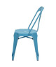 KRAFT Zoeli Lot de 2 chaises de salle a manger  Métal bleu satiné  Style industriel  L 44 x P 53 cm