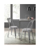 KRAFT Zoeli Lot de 2 chaises de salle a manger  Métal gris satiné  Style industriel  L 44 x P 53 cm