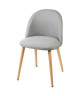 MACARON chaise de salle a manger  Tissu gris clair  Scandinave  L 50 x P 50 cm