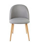 MACARON chaise de salle a manger  Tissu gris clair  Scandinave  L 50 x P 50 cm