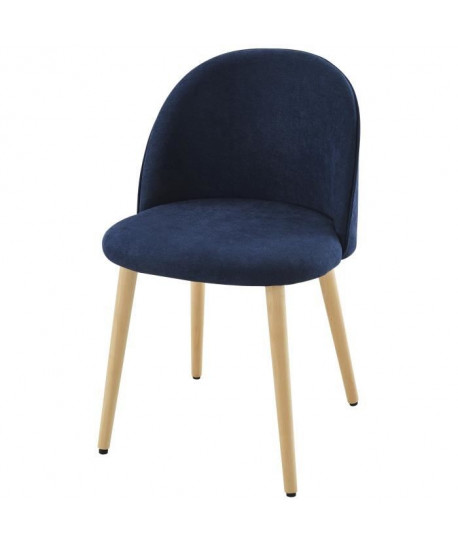 MACARON chaise de salle a manger  Tissu bleu  Scandinave  L 50 x P 50 cm