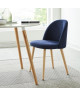 MACARON chaise de salle a manger  Tissu bleu  Scandinave  L 50 x P 50 cm