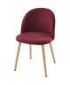 MACARON chaise de salle a manger  Tissu rouge  Scandinave  L 50 x P 50 cm