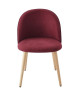 MACARON chaise de salle a manger  Tissu rouge  Scandinave  L 50 x P 50 cm