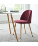 MACARON chaise de salle a manger  Tissu rouge  Scandinave  L 50 x P 50 cm