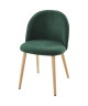 MACARON chaise de salle a manger  Tissu vert  Scandinave  L 50 x P 50 cm