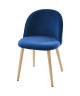 MACARON chaise de salle a manger  Velours bleu  Scandinave  L 50 x P 50 cm