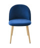 MACARON chaise de salle a manger  Velours bleu  Scandinave  L 50 x P 50 cm