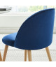 MACARON chaise de salle a manger  Velours bleu  Scandinave  L 50 x P 50 cm