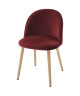 MACARON chaise de salle a manger  Velours bordeaux  Scandinave  L 50 x P 50 cm