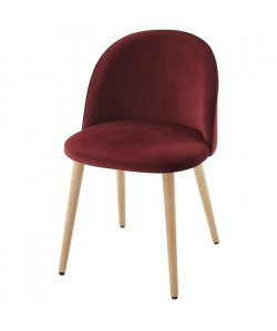 MACARON chaise de salle a manger  Velours bordeaux  Scandinave  L 50 x P 50 cm