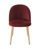 MACARON chaise de salle a manger  Velours bordeaux  Scandinave  L 50 x P 50 cm