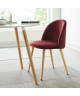 MACARON chaise de salle a manger  Velours bordeaux  Scandinave  L 50 x P 50 cm