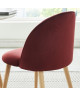 MACARON chaise de salle a manger  Velours bordeaux  Scandinave  L 50 x P 50 cm