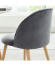 MACARON chaise de salle a manger  Velours gris  Scandinave  L 50 x P 50 cm