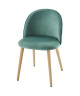 MACARON chaise de salle a manger  Velours vert  Scandinave  L 50 x P 50 cm