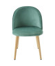 MACARON chaise de salle a manger  Velours vert  Scandinave  L 50 x P 50 cm