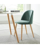 MACARON chaise de salle a manger  Velours vert  Scandinave  L 50 x P 50 cm