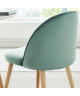 MACARON chaise de salle a manger  Velours vert  Scandinave  L 50 x P 50 cm