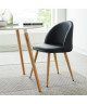 MACARON Lot de 2 chaises de salle a manger  Simili noir  Scandinave  L 50 x P 50 cm