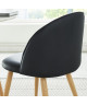 MACARON Lot de 2 chaises de salle a manger  Simili noir  Scandinave  L 50 x P 50 cm