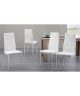 MAT Lot de 4 chaises de salle a manger  Simili blanc  Style contemporain  L 39 x P 40 cm