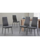 MAT Lot de 4 chaises de salle a manger  Simili gris  Style contemporain  L 39 x P 40 cm