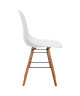 RENA Chaise salle a manger  Blanc  Pieds bois hetre massif  Scandinave  L 52 x P 46,5 cm